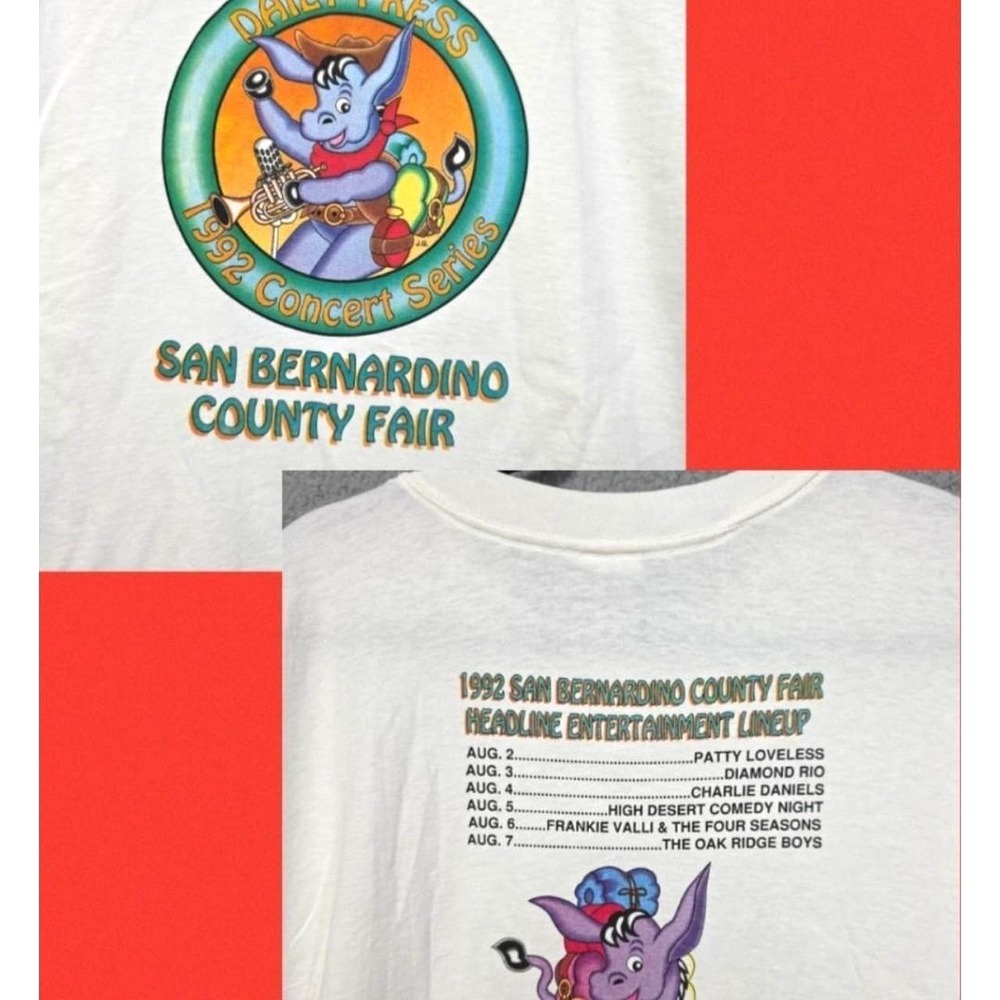 Vtg 90s Single Stitch T Shirt Daily Press San Bernardino‎ California County Fair